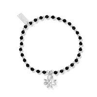 ChloBo Gypsy Dreamer Silver and Black Vivid Flower Bracelet