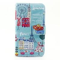 city view pattern pu leather full body case with stand and card slot f ...