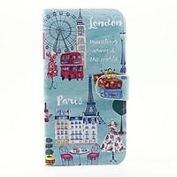 city view pattern pu leather full body case with stand and card slot f ...