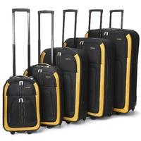 Cities 625 5-piece Travel Luggage Suitcase Set, 18-32″ (Black)