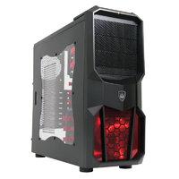 CiT Neptune Gaming Case 12CM Red LED Fan Side Window Red Screwless Bays