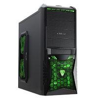 CiT Vantage Gaming Case Black HD Audio Black Interior Green LED Fans Card Reader