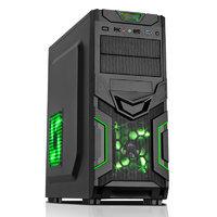 CiT Goblin Mesh Gaming Case Black/Green Interior USB3 12cm Green LED Toolless
