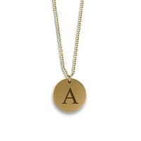Circle Tag Necklace - Classic Serif Initial