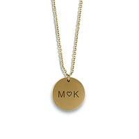 Circle Tag Necklace - Initials with Heart