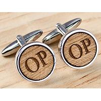 Circle Wooden Cufflinks