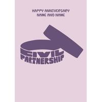 civil partnership | personalised anniversary card
