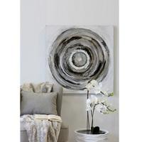 Circle Canvas Oil Painting In Wooden Frame With Aluminium Trim