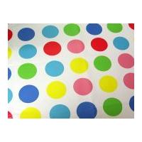 circles print plastic coated pvc table protector fabric multicoloured