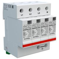 CITEL DS44VGS-230 AC Surge Protector Type 2, 3 230/400V 4 Pole Remo...