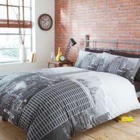 City Scape Empire State Black King Size Bed Cover Set