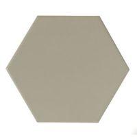 City Chic Taupe Satin Hexagon Ceramic Wall Tile Pack of 50 (L)150mm (W)173mm
