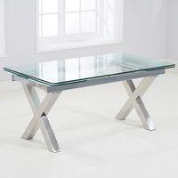 Cilento 160cm Glass Extending Dining Table