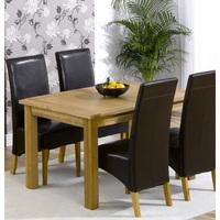 Cipriano Extending Oak Dining Table with Oak Veneer Panels