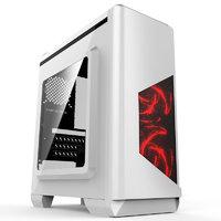 CIT Lightspeed Micro ATX White Tower Case With Inbuilt LED Light System 2x LED Red Fans