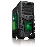 CiT Vanquish Gaming Case USB3 Toolless Side Window 2 x 12cm Green LED Fans Retail