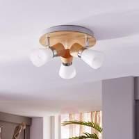 Circular ceiling spotlight Vivica, wooden elements