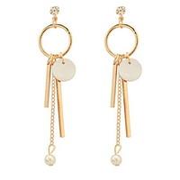 circle tassel long drop earrings cowry earrings for women