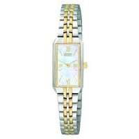 Citizen Eco-Drive ladies\' mother of pearl dial two-tone bracelet watch
