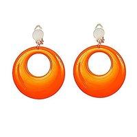 circle earrings neon orange