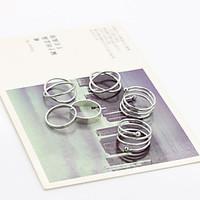 Circle V Shape Adjustable Ring Set Midi Rings(6pcs)