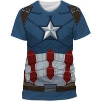 Civil War - Captain America Costume Unisex XX-Large T-Shirt - Blue
