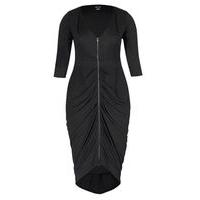 City Chic Black Drape Dress, Black