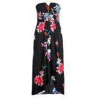 City Chic Floral Wrap Maxi Dress, Black