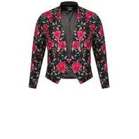 City Chic Red Floral Print Jacket, Red