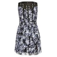 City Chic Black and White Floral Tunic Dress, Black/White