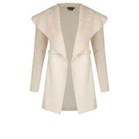 City Chic Soft Shearling Cardigan, Ivory