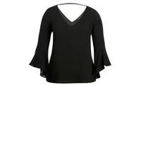 city chic black bell sleeve top black