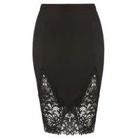 City Chic Black Lace Pencil Skirt, Black