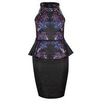 City Chic Baroque Peplum Dress, Navy