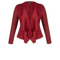 city chic faux suede jacket red