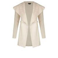 City Chic Soft Shearling Cardigan, Ivory
