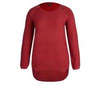 city chic red zip front jumper red