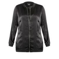 city chic silky biker jacket black