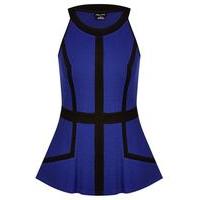 City Chic Cobalt Textured Peplum Top, Cobalt