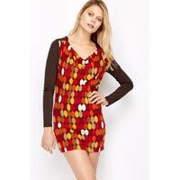 Circle Print Front Panel Dress