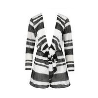CINDIE - Black and White Striped Playsuit