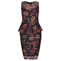 City Chic Rose Peplum Dress, Dark Multi