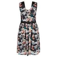 City Chic Multi Coloured Printed Lace Dress, Black