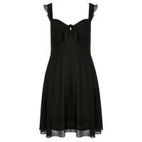 City Chic Black Flutter Dress, Black