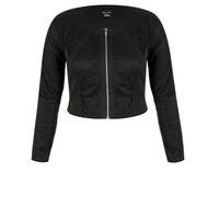 City Chic Cropped Biker Jacket, Black