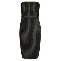 City Chic Black Fitted Midi Dress, Black