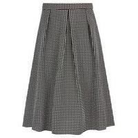 City Chic Monochrome 60s Geometric Print Skirt, Black/White