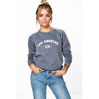 City Slogan Washed Sweatshirt - sky