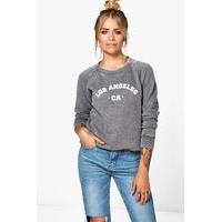 City Slogan Washed Sweatshirt - grey
