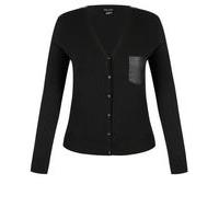 city chic patch pocket cardigan black